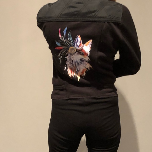 Calvin Klein black jacket with iron-on patch - Picture 2 of 5